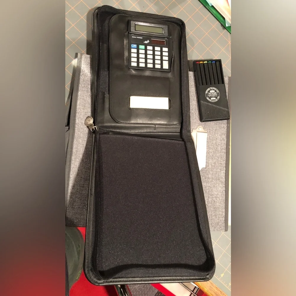 Sun Microsystems genuine leather professional zip portfolio